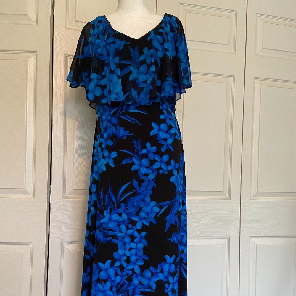 Sunny Blue Floral Midi Dress